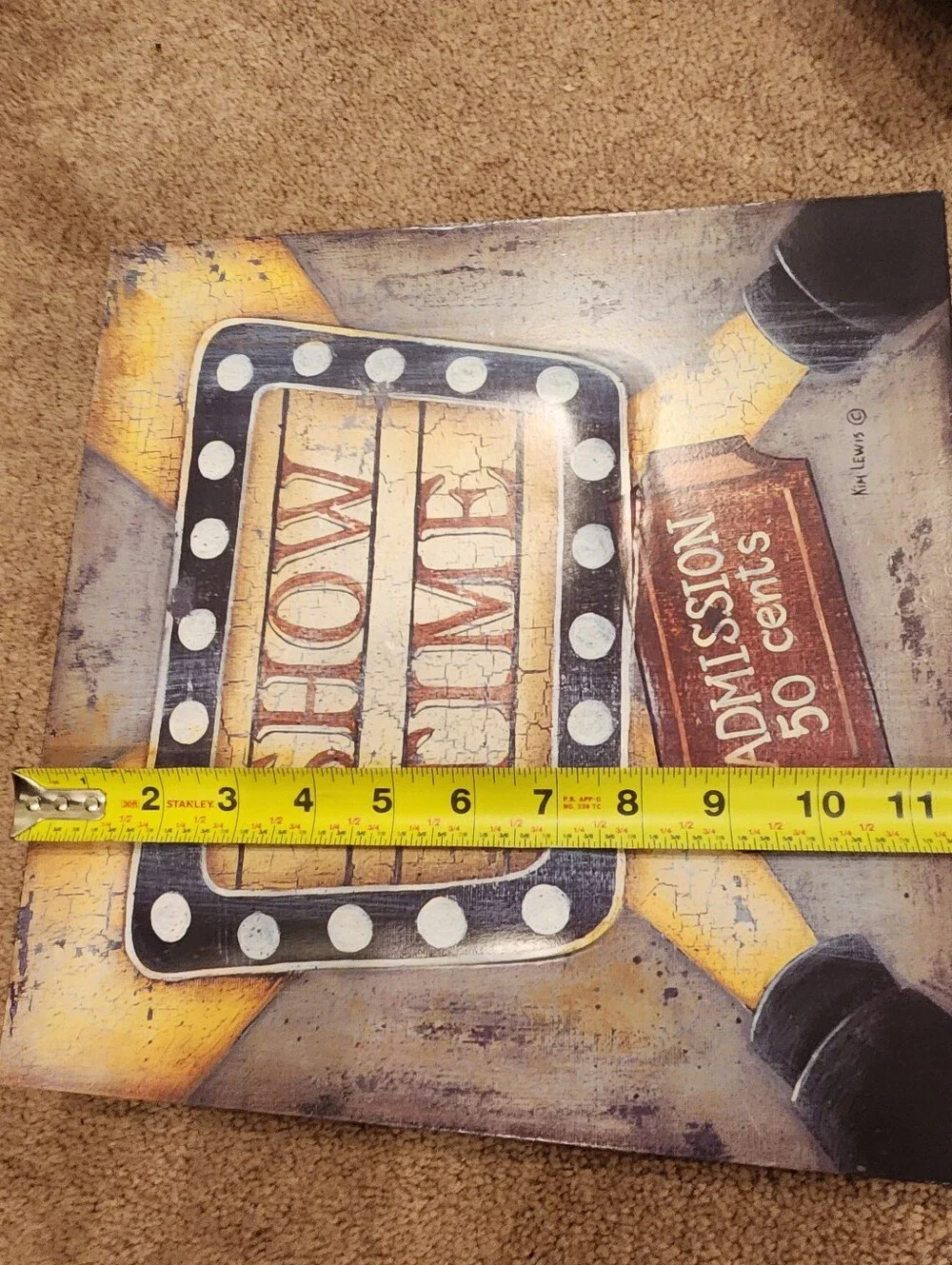 Show Time Canvas Wall Art - Vintage Marquee Style in Yellow and Black